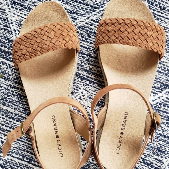 lucky brand genette suede espadrille sandals